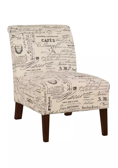 Linon Home Décor Products Mackenna Linen Script Chair 2 Linon Home Décor Products Mackenna Linen Script Chair - Image 2