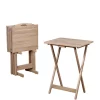 Linon Home Décor Products Vance Gray Acacia Tray Table Set