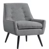 Linon Home Décor Products Arin Gray Flannel Chair