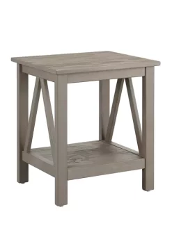 Linon Home Décor Products Larson Driftwood End Table