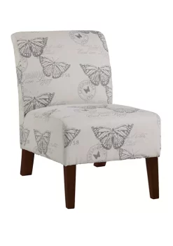 Linon Home Décor Products Mackenna Linen Butterfly Chair