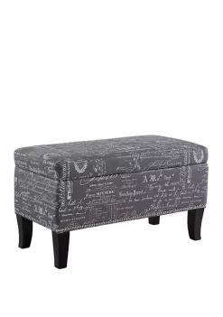 Linon Home Décor Products Mattie Script Ottoman