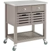 Linon Home Décor Products Hudson Gray Wood Kitchen Cart