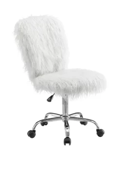 Linon Home Décor Products Mae Faux Fur Armless Office Chair -Kiera Sales Store Belk 23
