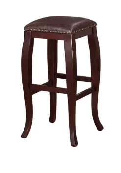 Linon Home Décor Products Dayton Brown Square Top Bar Stool
