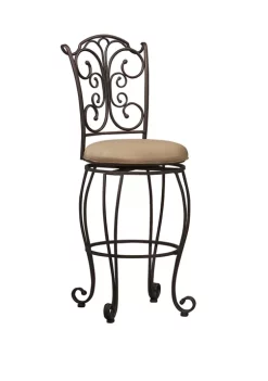 Linon Home Décor Products Indie Gathered Back Bar Stool