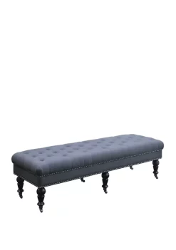 Linon Home Décor Products 62 Inch Livia Charcoal Bench