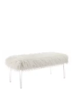 Linon Home Décor Products Linea Faux Fur Acrylic Leg Bench