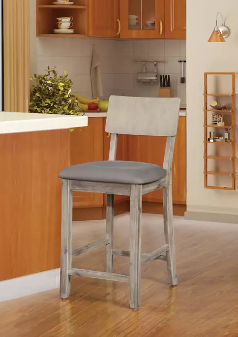 Linon Home Décor Products Jace Gray Wash Counter Stool 2 Linon Home Décor Products Jace Gray Wash Counter Stool - Image 2