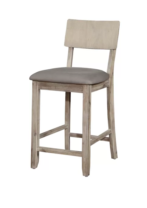Linon Home Décor Products Jace Gray Wash Counter Stool 3 Linon Home Décor Products Jace Gray Wash Counter Stool - Image 3