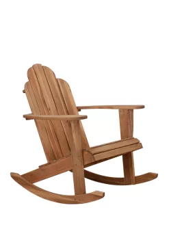 Linon Home Décor Products Villa Teak Adirondack Rocker