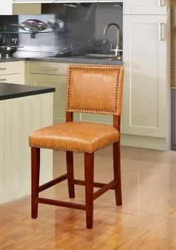 Linon Home Décor Products Quinn Caramel Counter Stool
