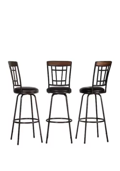 Linon Home Décor Products Taylor 3 Piece Adjustable Stool Set