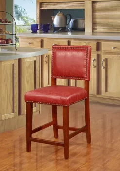 Linon Home Décor Products Quinn Red Counter Stool