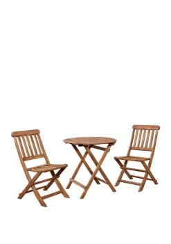 Linon Home Décor Products Pier Teak Catalan Café Set