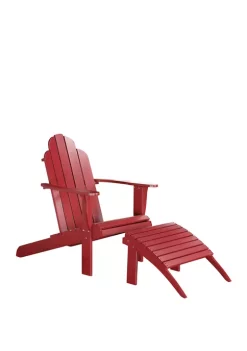 Linon Home Décor Products Villa Red Adirondack Chair