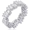 KIERA 3.24 ct. t.w. Cubic Zirconia Platinum Plated Sterling Silver Baguette Cut Wavy Eternity Band Ring