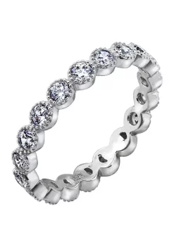 KIERA 1.39 ct. t.w. Cubic Zirconia Platinum Plated Sterling Silver Eternity Band Ring
