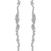 KIERA Platinum Plated Sterling Silver 4.32 ct. t.w. Cubic Zirconia Princess Baguette Thread Earring