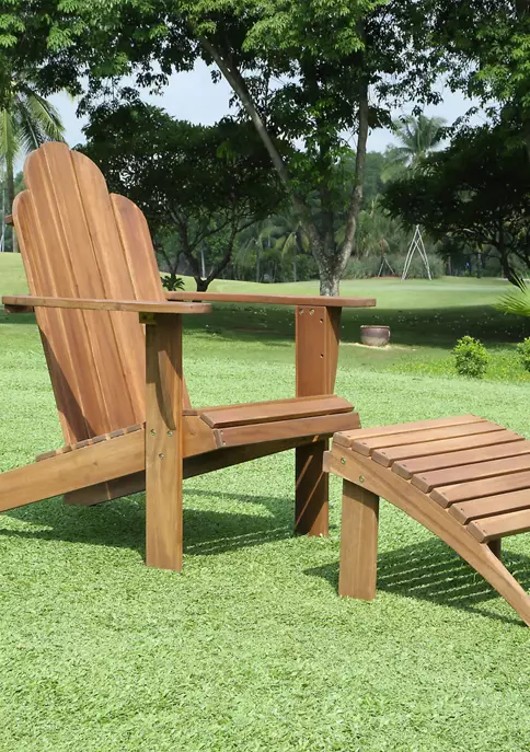 Linon Home Décor Products Villa Teak Adirondack Chair 2 Linon Home Décor Products Villa Teak Adirondack Chair - Image 2