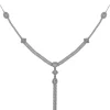 KIERA Platinum Plated Sterling Silver 2.15 ct. t.w. Cubic Zirconia Gala Fringe Drop Statement Necklace