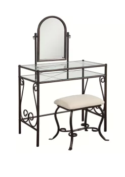 Linon Home Décor Products Olivia Metal Vanity Set