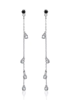 KIERA Platinum Plated Sterling Silver Cubic Zirconia with Spinel Dangling Linear Drop Earring -Kiera Sales Store Belk 741