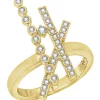KIERA 1/2 ct. t.w. Cubic Zirconia Yellow Gold Plated Sterling Silver Crisscross Ring