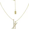 KIERA Yellow Gold Plated Sterling Silver 3/4 ct. t.w. Cubic Zirconia Crisscross Necklace