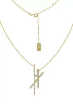 KIERA Yellow Gold Plated Sterling Silver 3/4 ct. t.w. Cubic Zirconia Crisscross Necklace