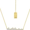 KIERA Yellow Gold Plated Sterling Silver 1.9 ct.. t.w. Cubic Zirconia Baguette Cut Bar Pendant Necklace