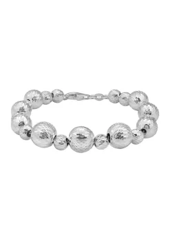 KIERA Rhodium Plated Sterling Silver Ball Bracelet -Kiera Sales Store Belk 832
