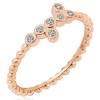 KIERA 1/8 ct. t.w. Cubic Zirconia Rose Gold Plated Sterling Silver a Bezel 7 Stone Granule Ring