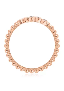 KIERA 1/8 ct. t.w. Cubic Zirconia Rose Gold Plated Sterling Silver a Bezel 7 Stone Granule Ring -Kiera Sales Store Belk 901