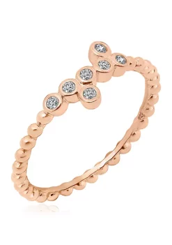 KIERA 1/8 ct. t.w. Cubic Zirconia Rose Gold Plated Sterling Silver a Bezel 7 Stone Granule Ring -Kiera Sales Store Belk 902