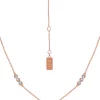 KIERA Rose Gold Plated Sterling Silver 1/4 ct. t.w. Cubic Zirconia Bezel Station Necklace